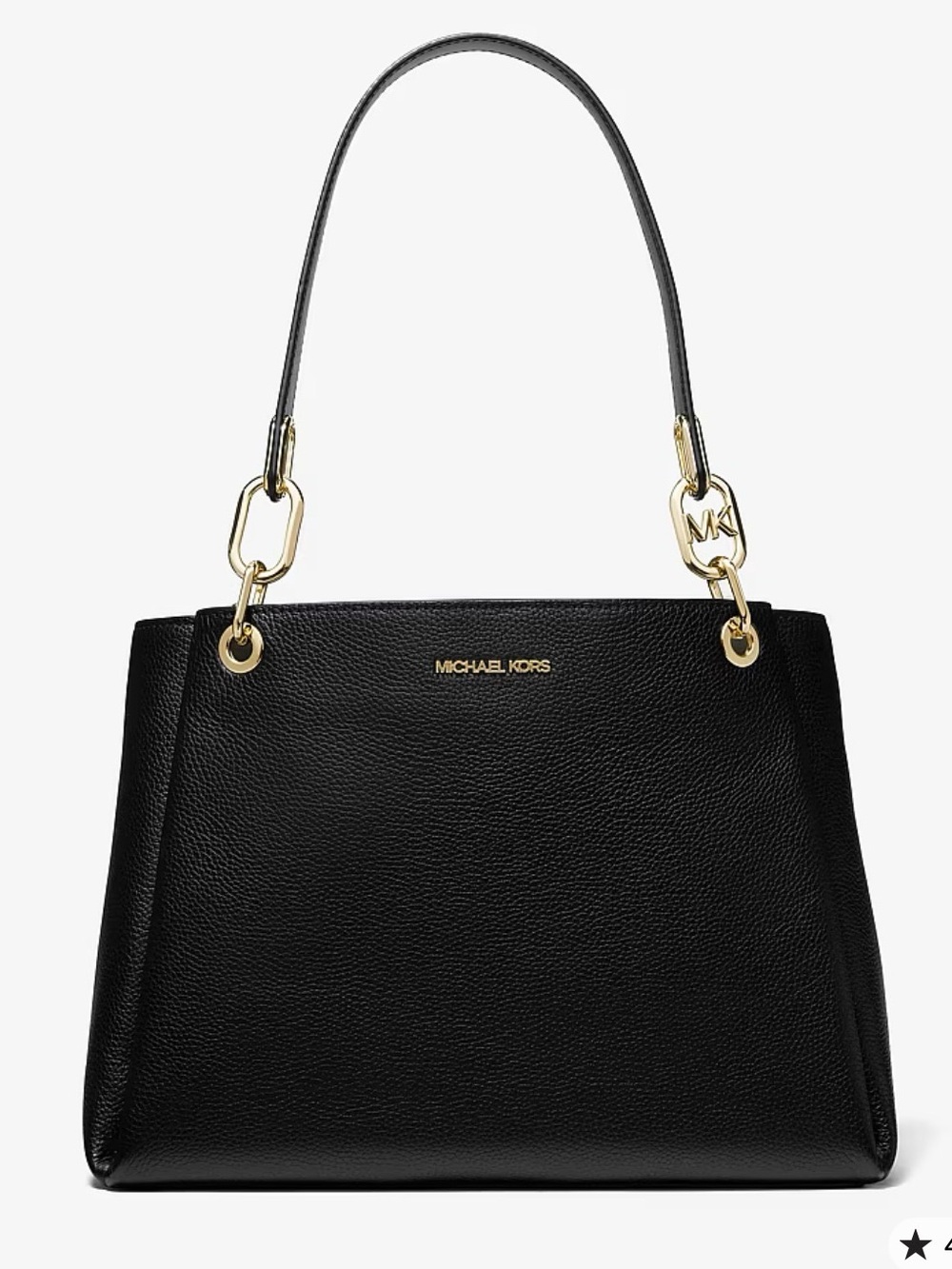 MICHAEL KORS TRISHA LARGE PEBBLED LEATHER SHOULDER BAG